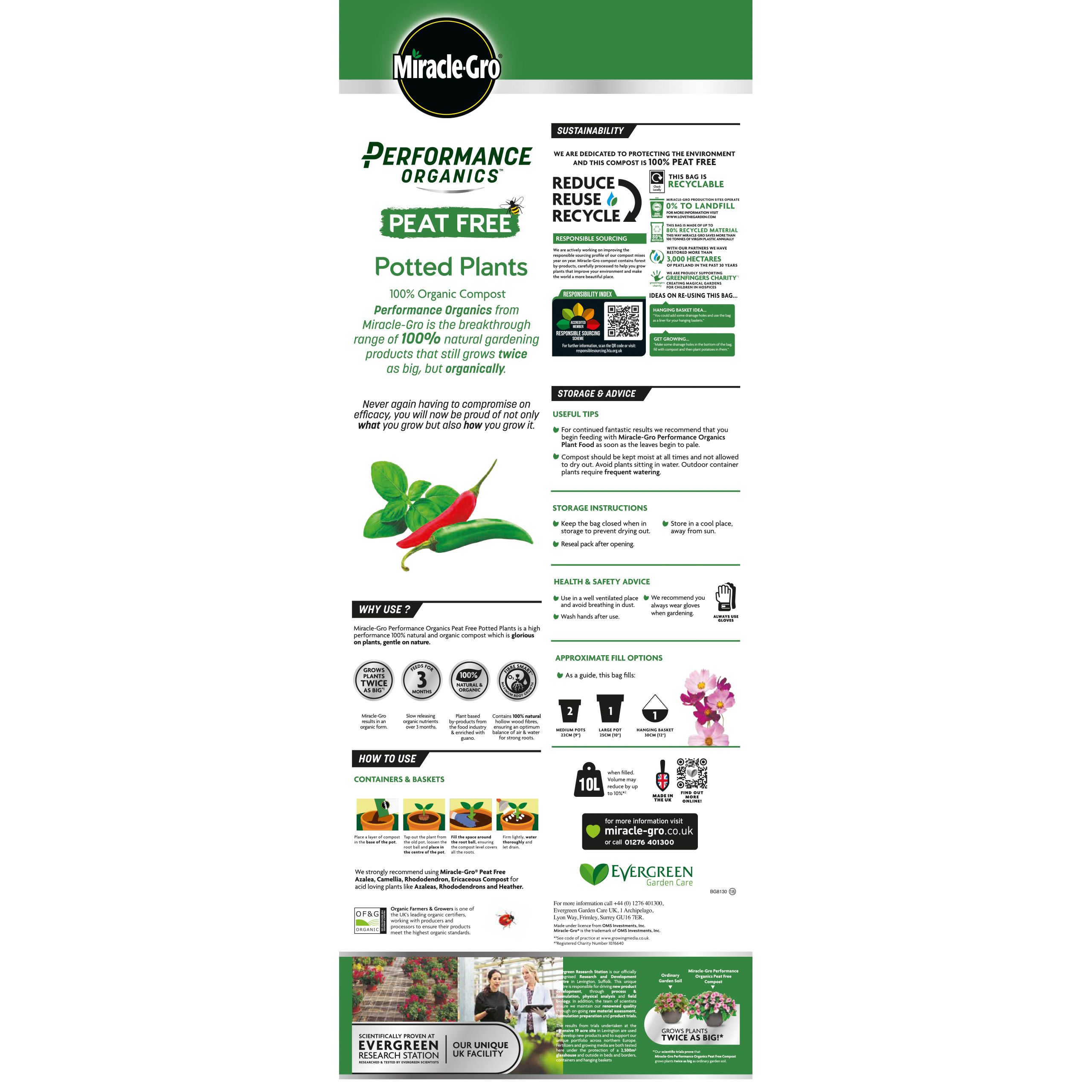 Miracle-Gro Performance Organics Peat-free Multi-purpose Compost 10L