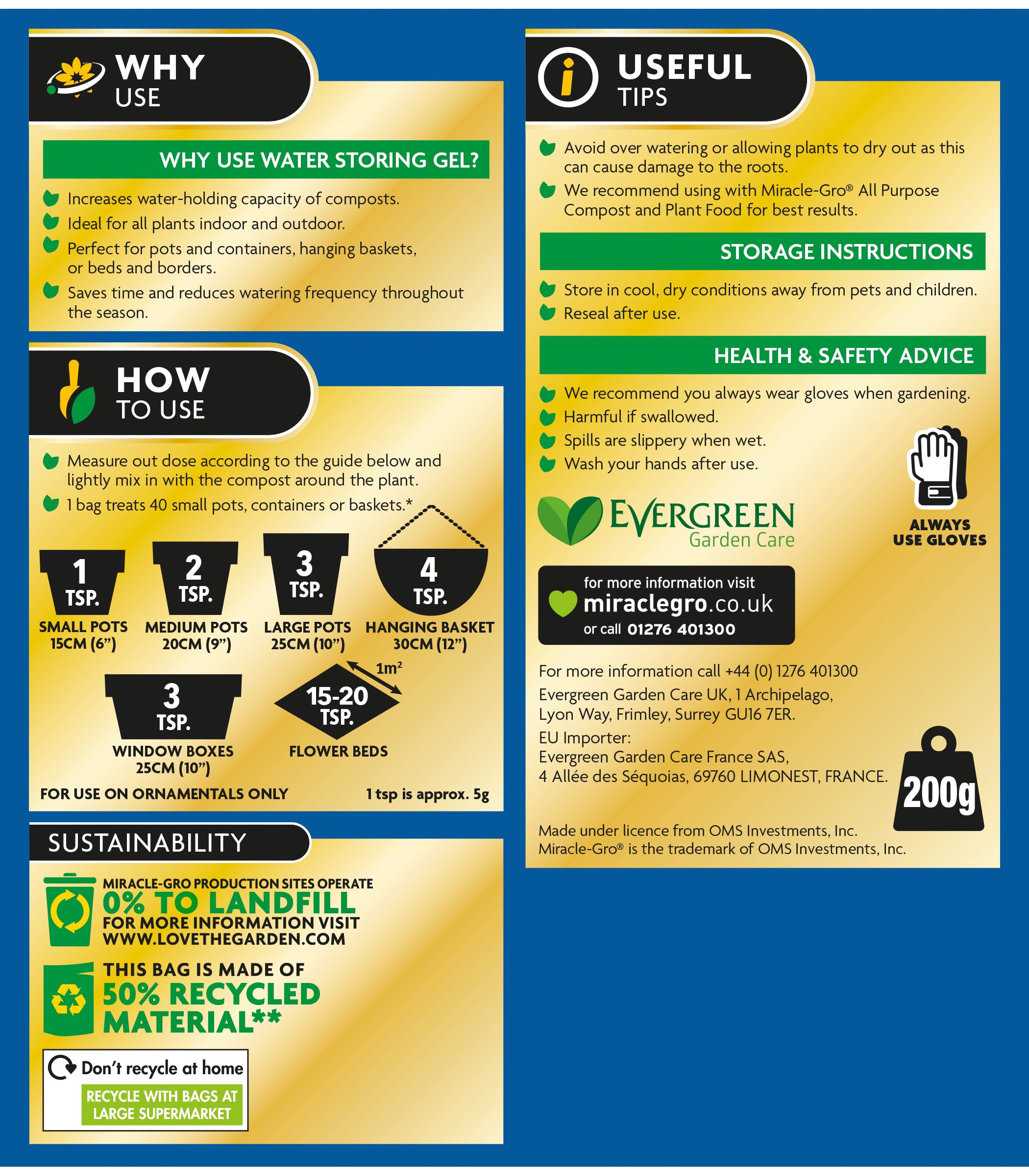 Miracle-Gro Water storage gel