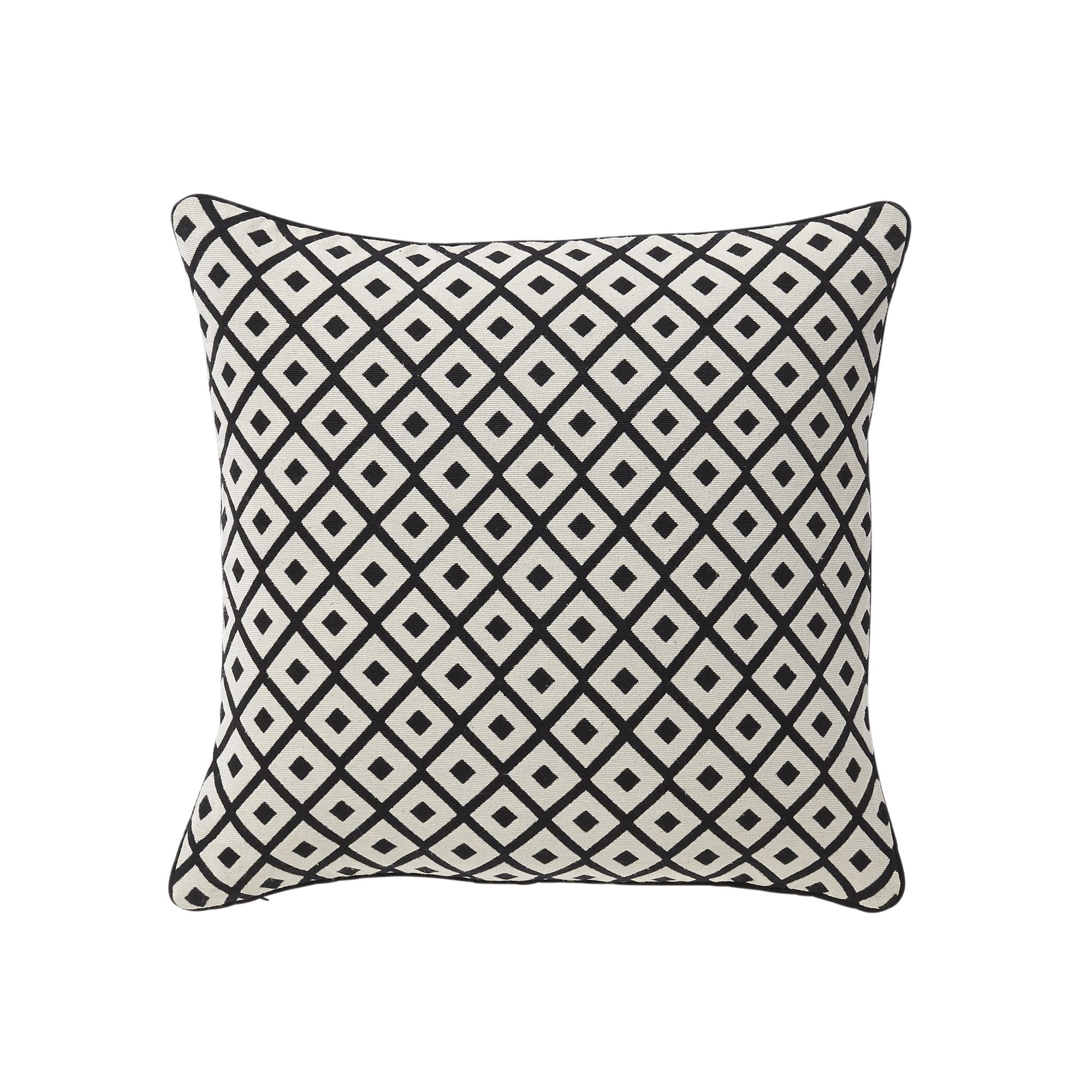 Black and on sale white patterned cushions