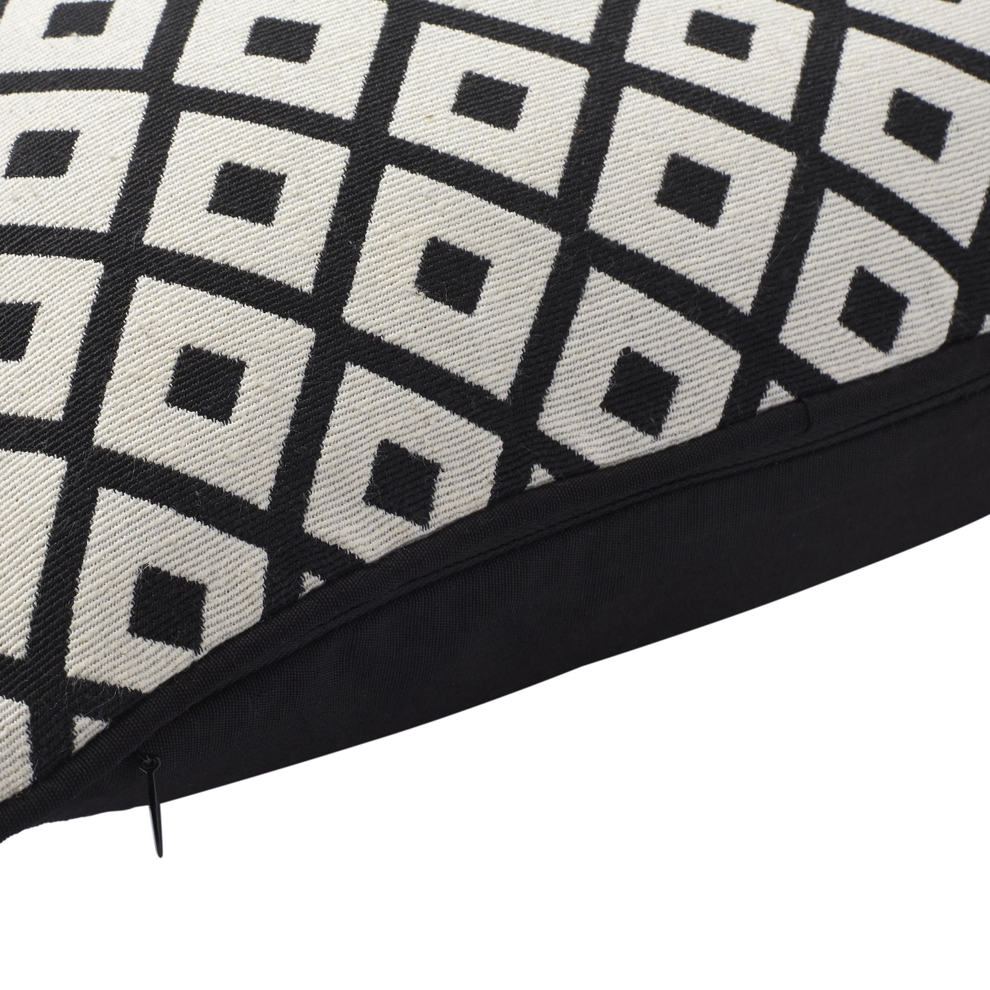 Misore Black & White Patterned Woven & jacquard effect Indoor Cushion, (L)40cm x (W)40cm