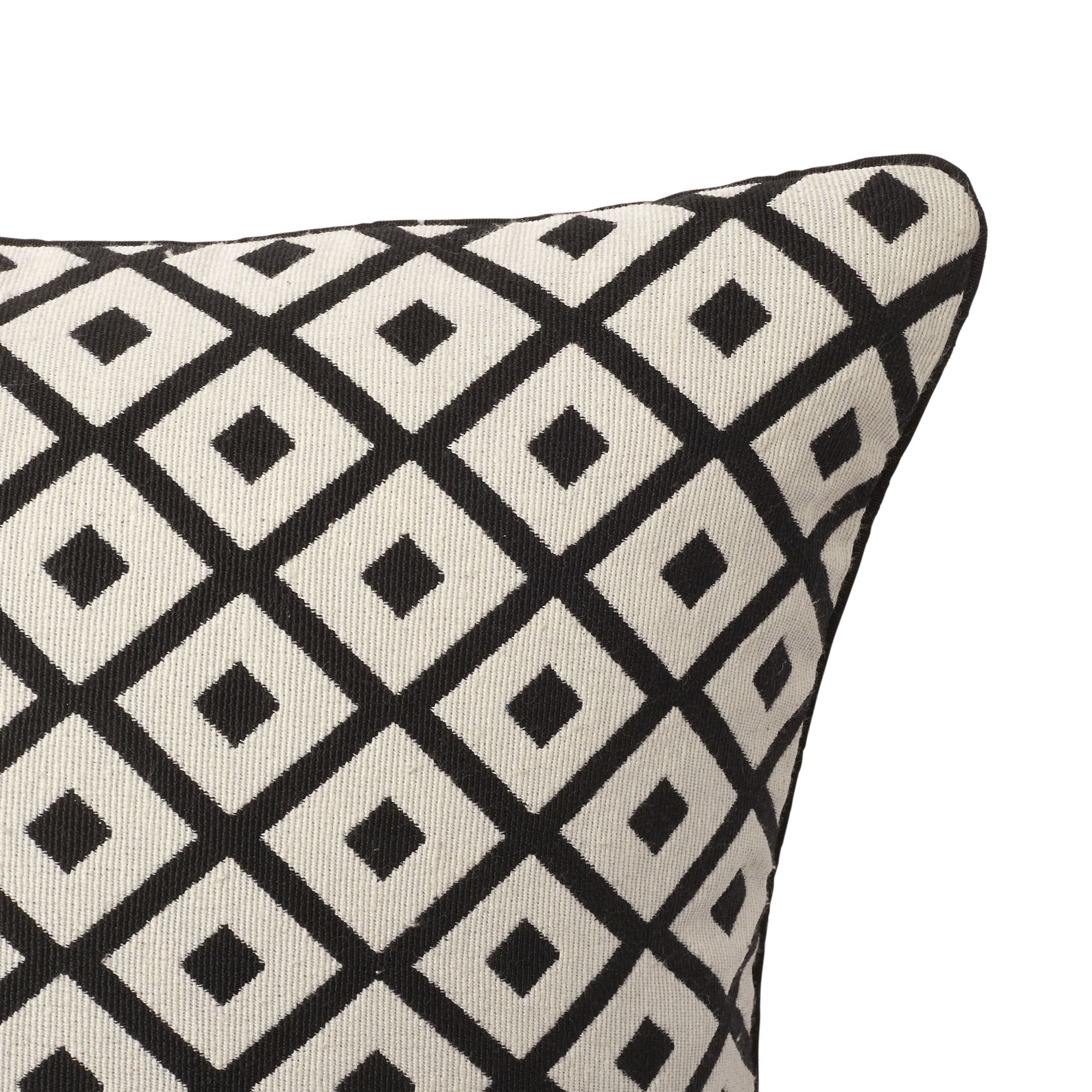 Misore Black & White Patterned Woven & jacquard effect Indoor Cushion, (L)40cm x (W)40cm