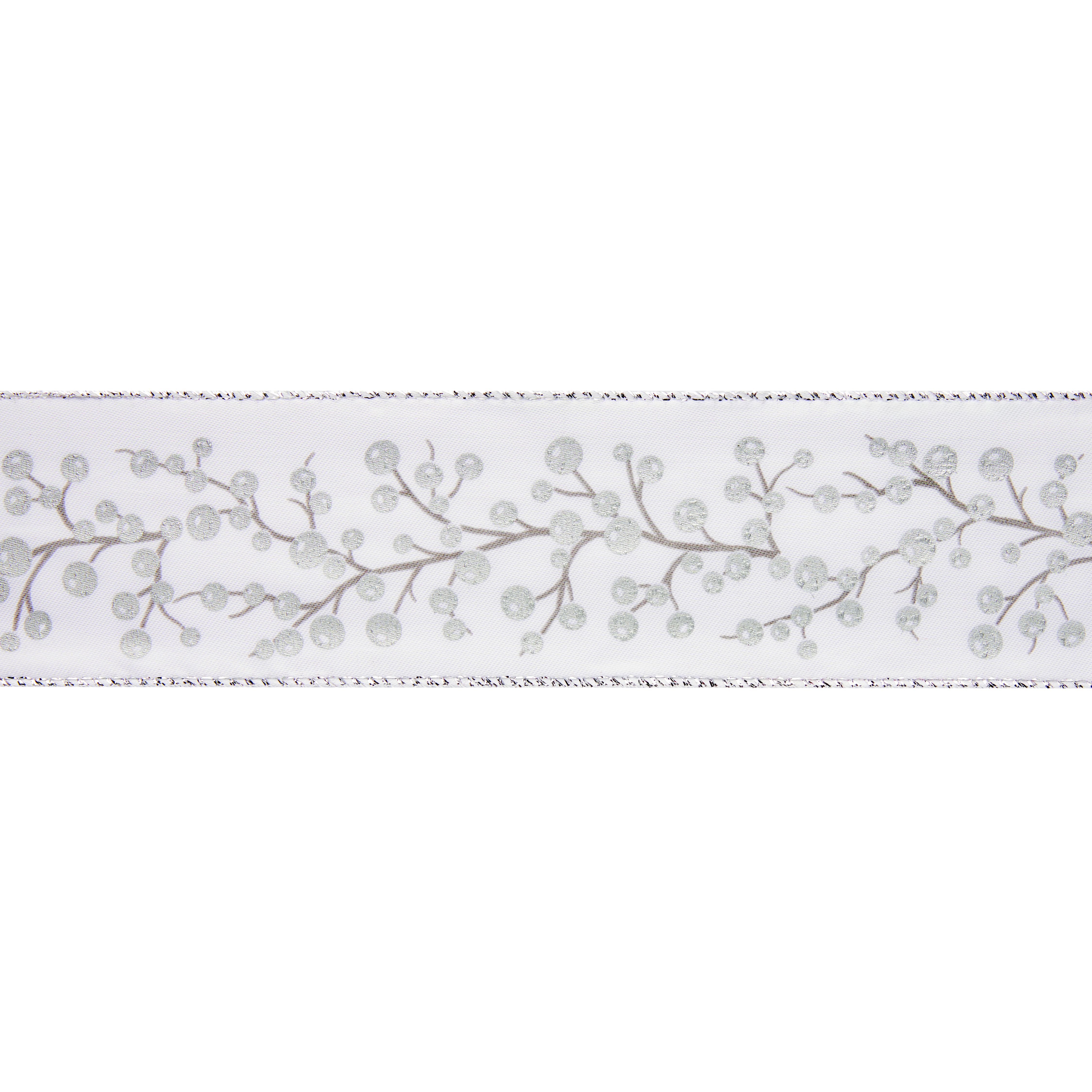 Mistletoe Silver Wrapping ribbon