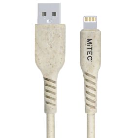 MiTEC Lightning - USB A Biodegradable Charging cable, 1m, Beige