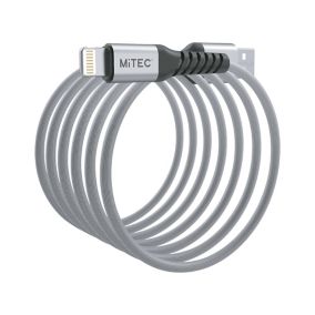 MiTEC Lightning - USB A Non-biodegradable Charging cable, 1m, Silver