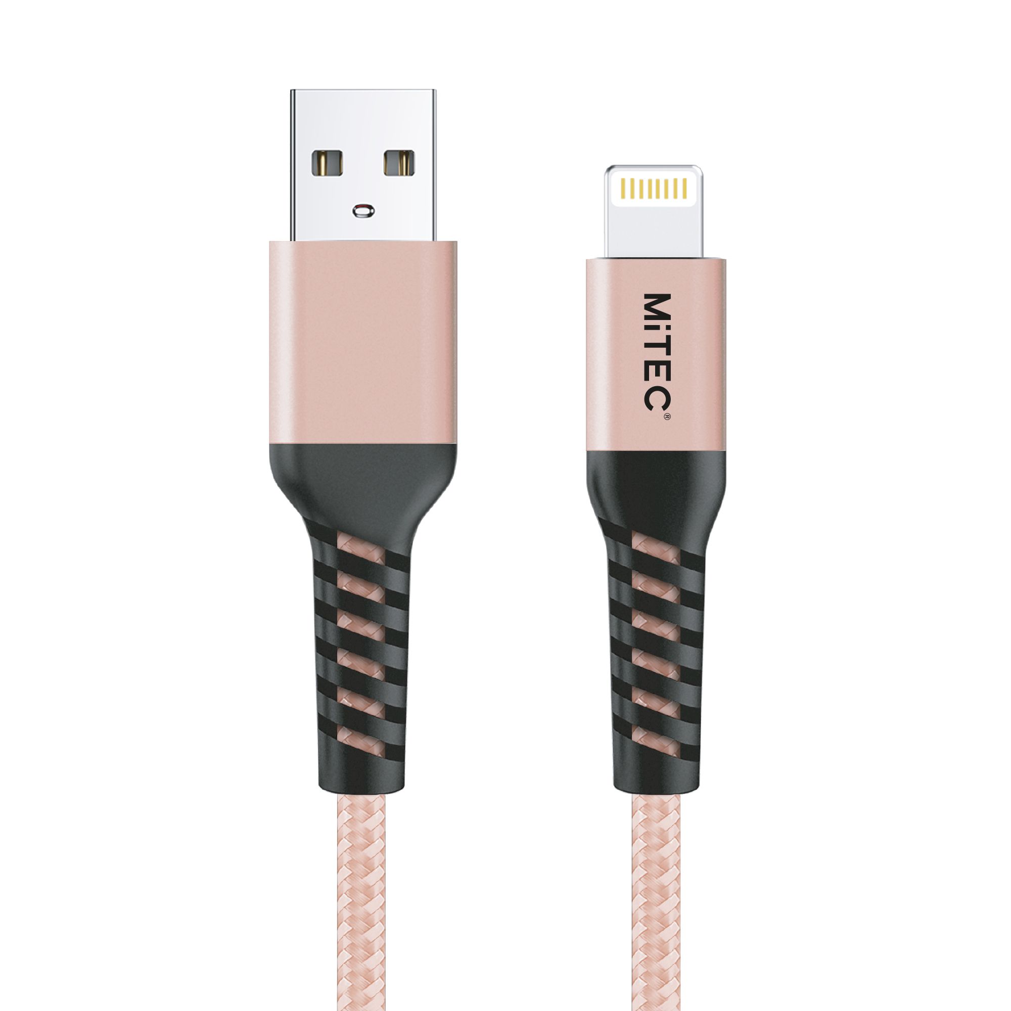 MiTEC USB A - Lightning Non-biodegradable Charging cable, 1m, Rose Gold