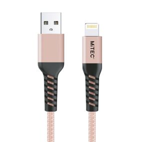MiTEC USB A - Lightning Non-biodegradable Charging cable, 1m, Rose Gold