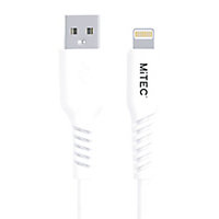 MiTEC USB A - Lightning Non-biodegradable Charging cable, 1m, White