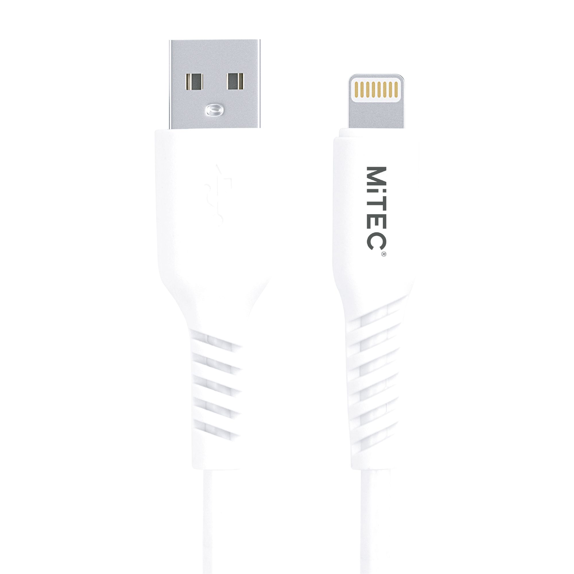 MiTEC USB A - Lightning Non-biodegradable Charging cable, 1m, White