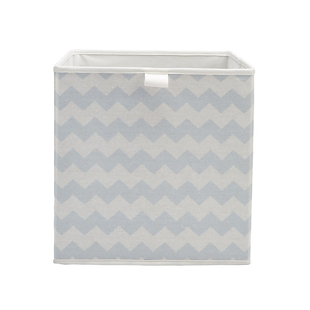 Miit Chevron Blue Cardboard, Storage Cube Baskets Boxes