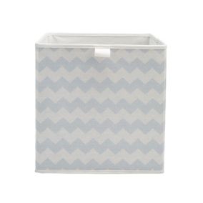 Mixxit Chevron Blue Cardboard & polyester (PES) Foldable Storage basket (H)310mm (W)310mm
