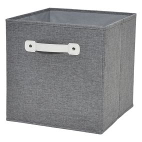MIXXIT Light grey 27L Cardboard & polyester (PES) Foldable Non-stackable Not nestable Storage basket (H)310mm (W)310mm