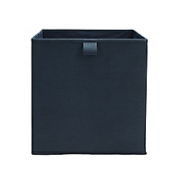 Mixxit Navy Non-woven fabric & polyester (PES) Foldable Storage basket (H)310mm (W)310mm