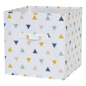 Mixxit Triangle pattern Multicolour 27L Cardboard & polyester (PES) Foldable Storage basket (H)310mm (W)310mm