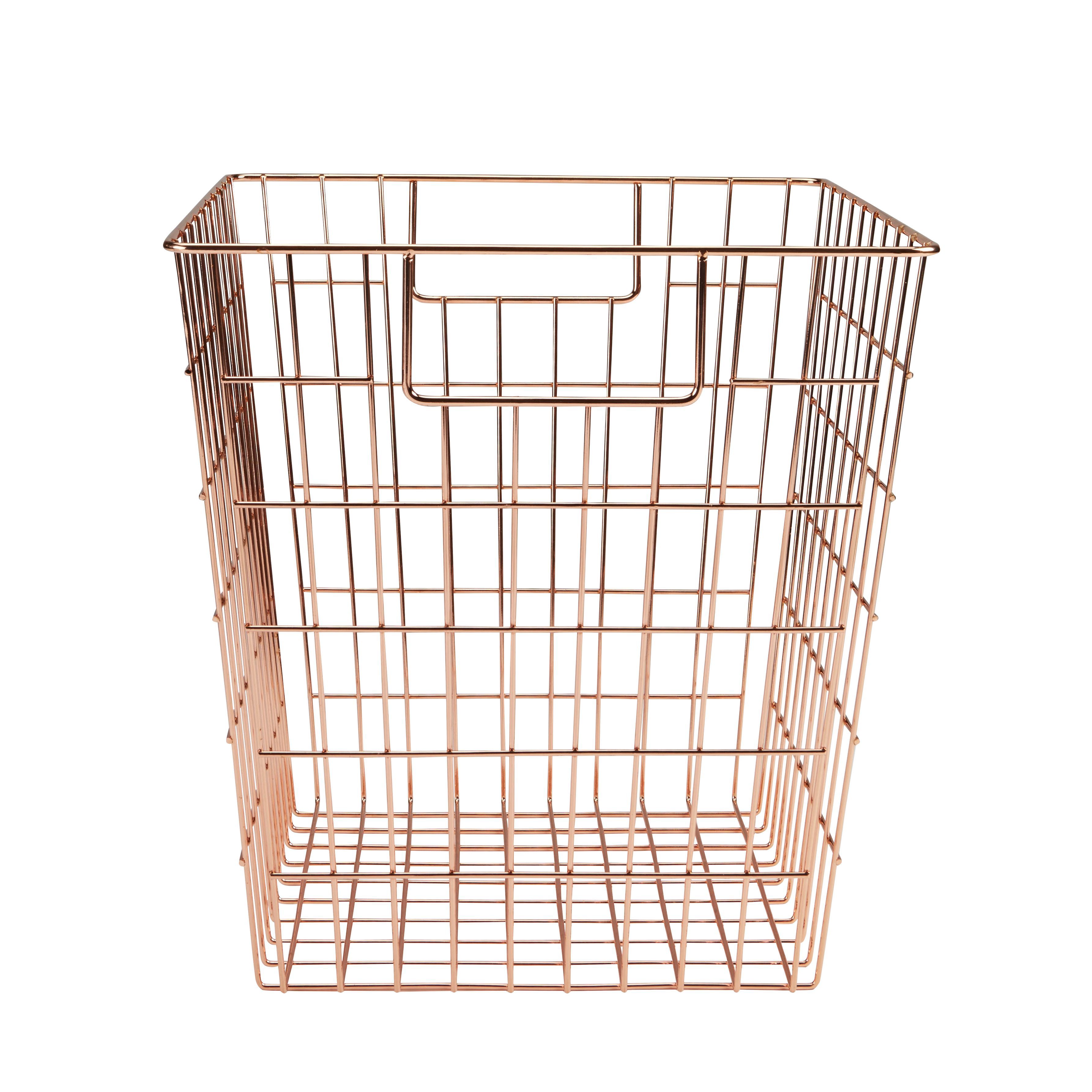 Mixxit Wire Copper effect Metal Storage basket (H)310mm (W)310mm