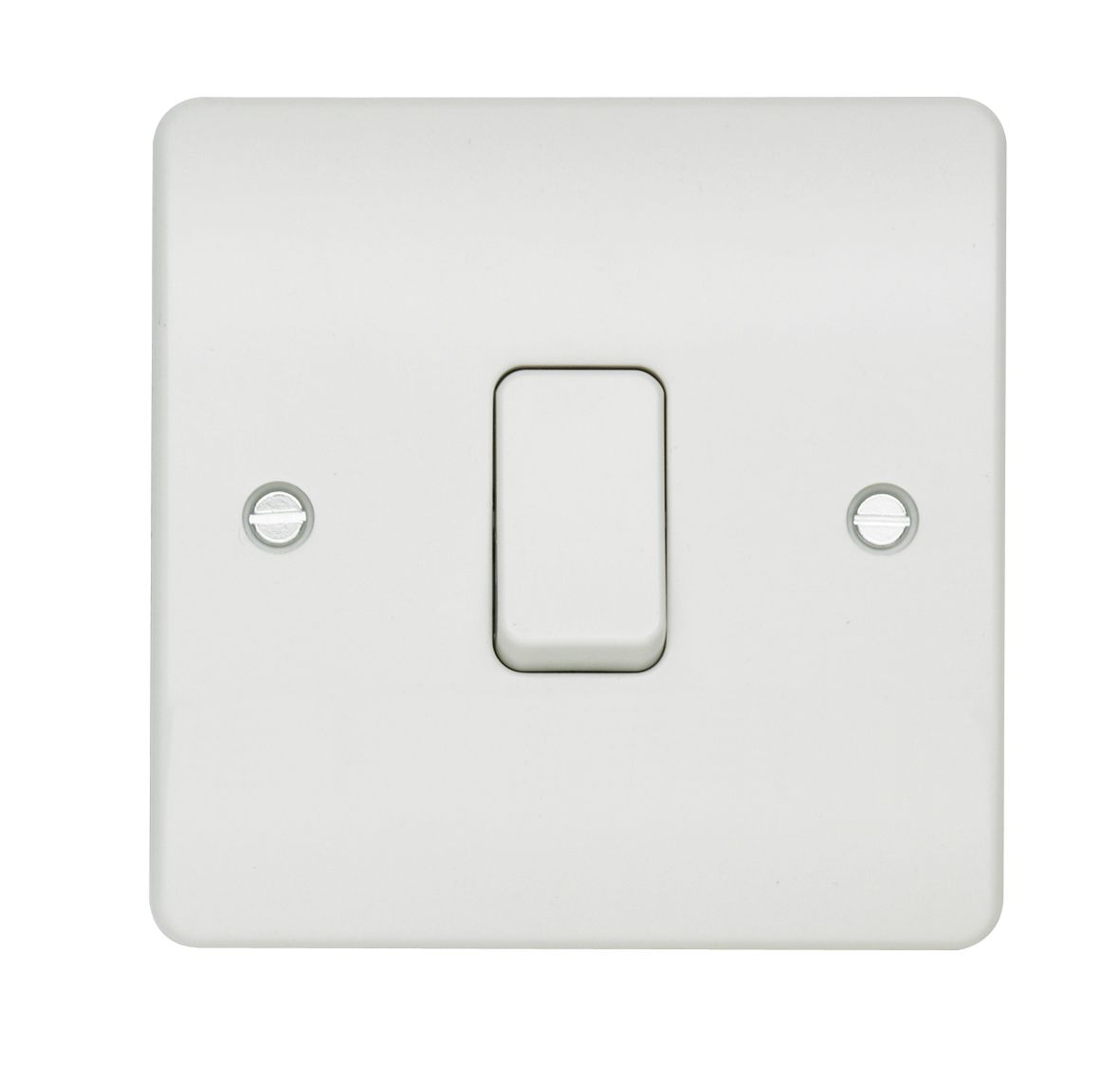 MK 10A 1 way 1 gang Light Switch Gloss White