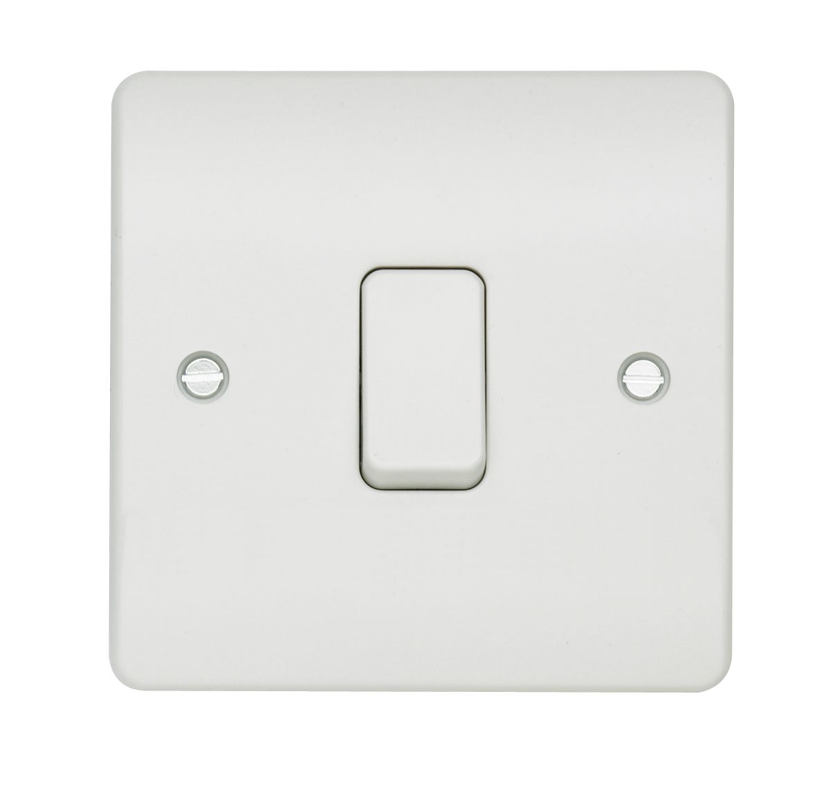 MK 10A 1 way 1 gang Light Switch Gloss White