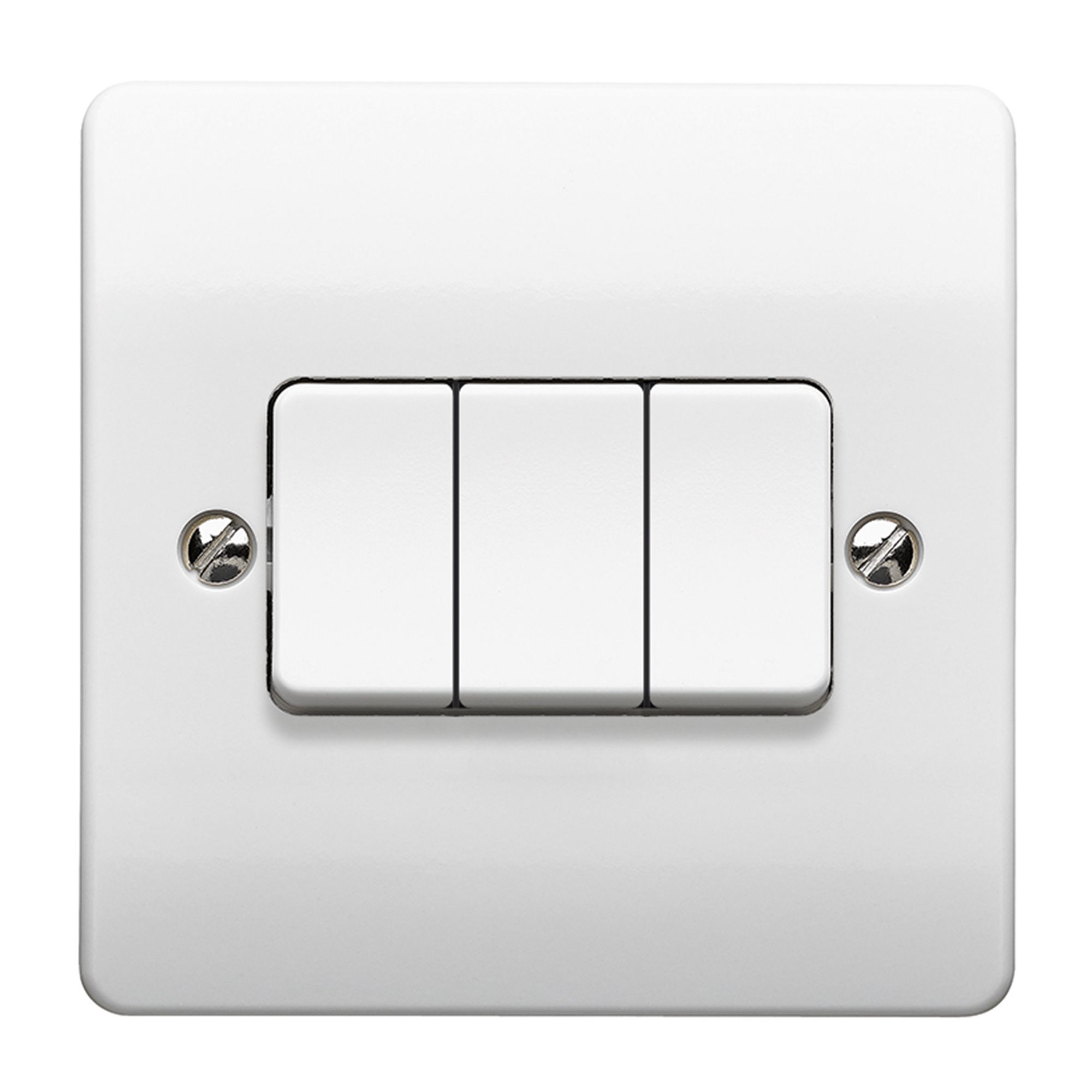 MK 10A 2 way 3 gang Light Switch Gloss White