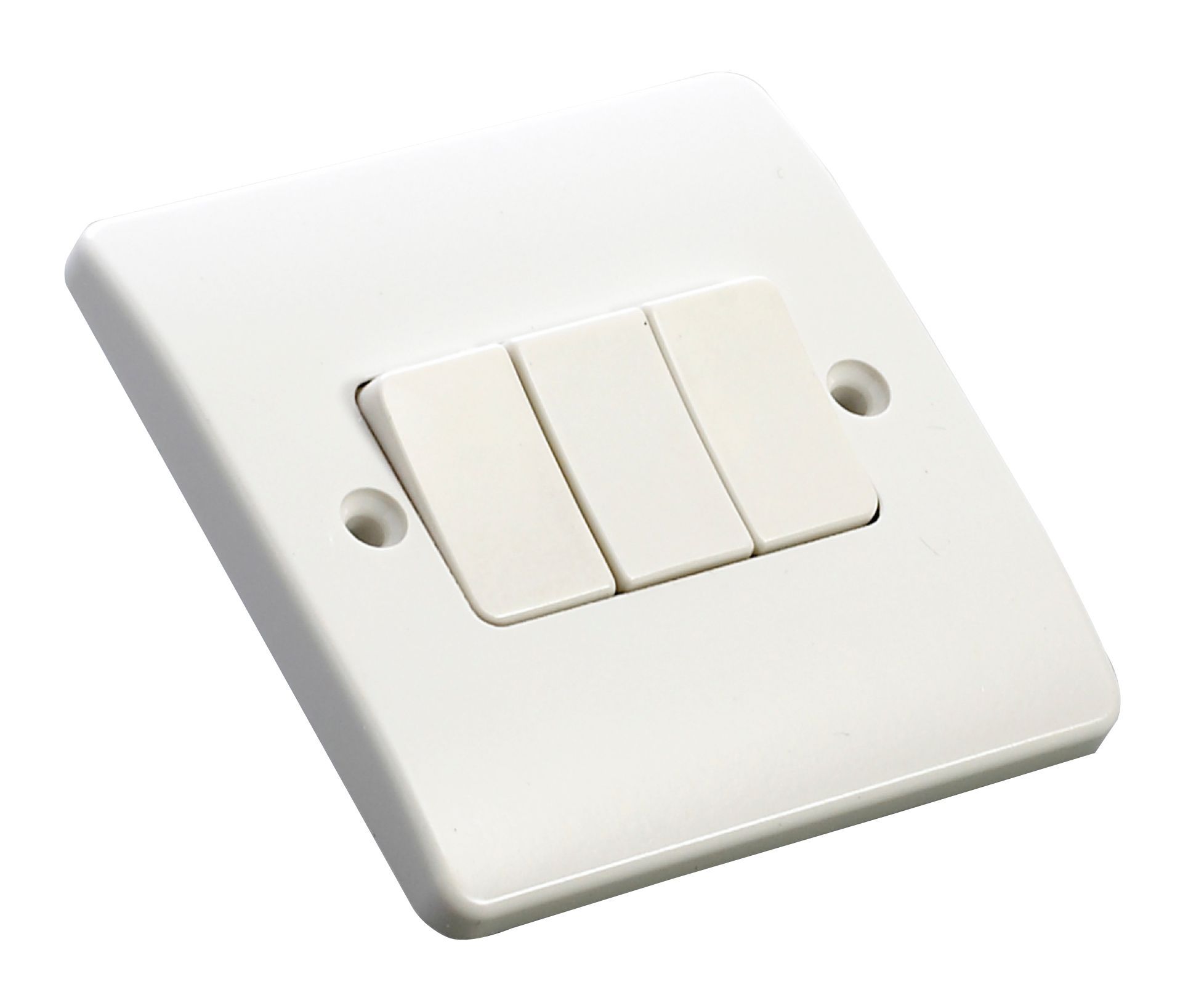 MK 10A 2 way 3 gang Light Switch Gloss White