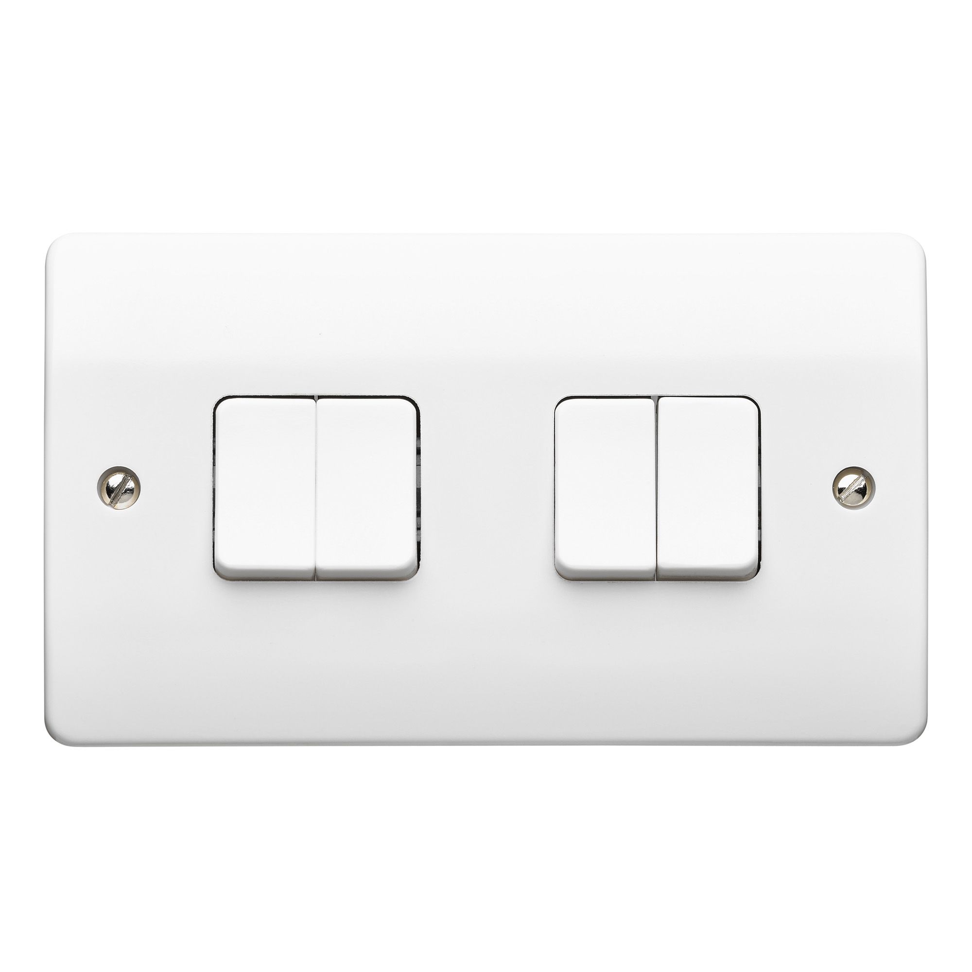 MK 10A 2 way 4 gang Light Switch Gloss White