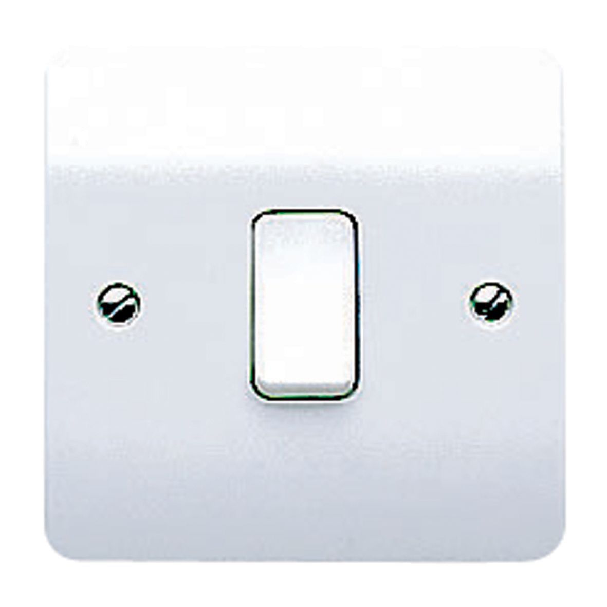 MK 10A Single 2 way Raised slim Screwed Intermediate switch Gloss White
