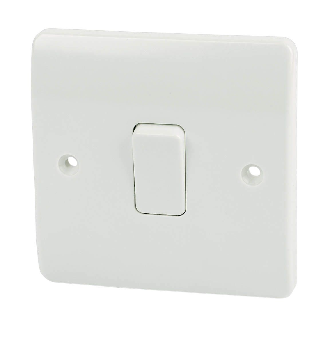 MK 10A Single Raised slim Intermediate switch White