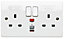 MK 13A White Double Switched Socket
