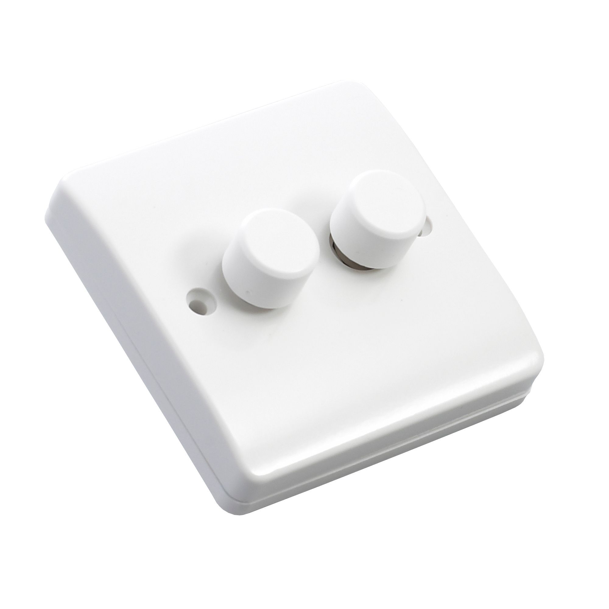 MK 2 way Double White Dimmer switch DIY at B&Q