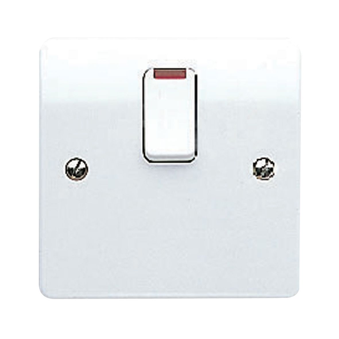 MK 20A Rocker Raised slim Control switch Gloss White Neon indicator