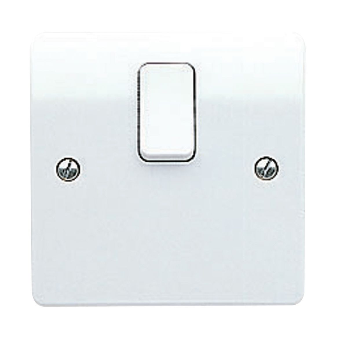 MK 20A Rocker Raised slim Control switch Gloss White | DIY at B&Q