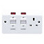 MK Gloss White Cooker switch & socket with neon