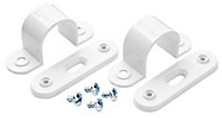 MK Polyvinyl chloride (PVC) 25mm White Spacer bar saddles, Pack of 2