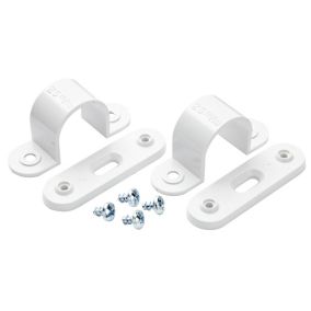 MK Polyvinyl chloride (PVC) 25mm White Spacer bar saddles, Pack of 2