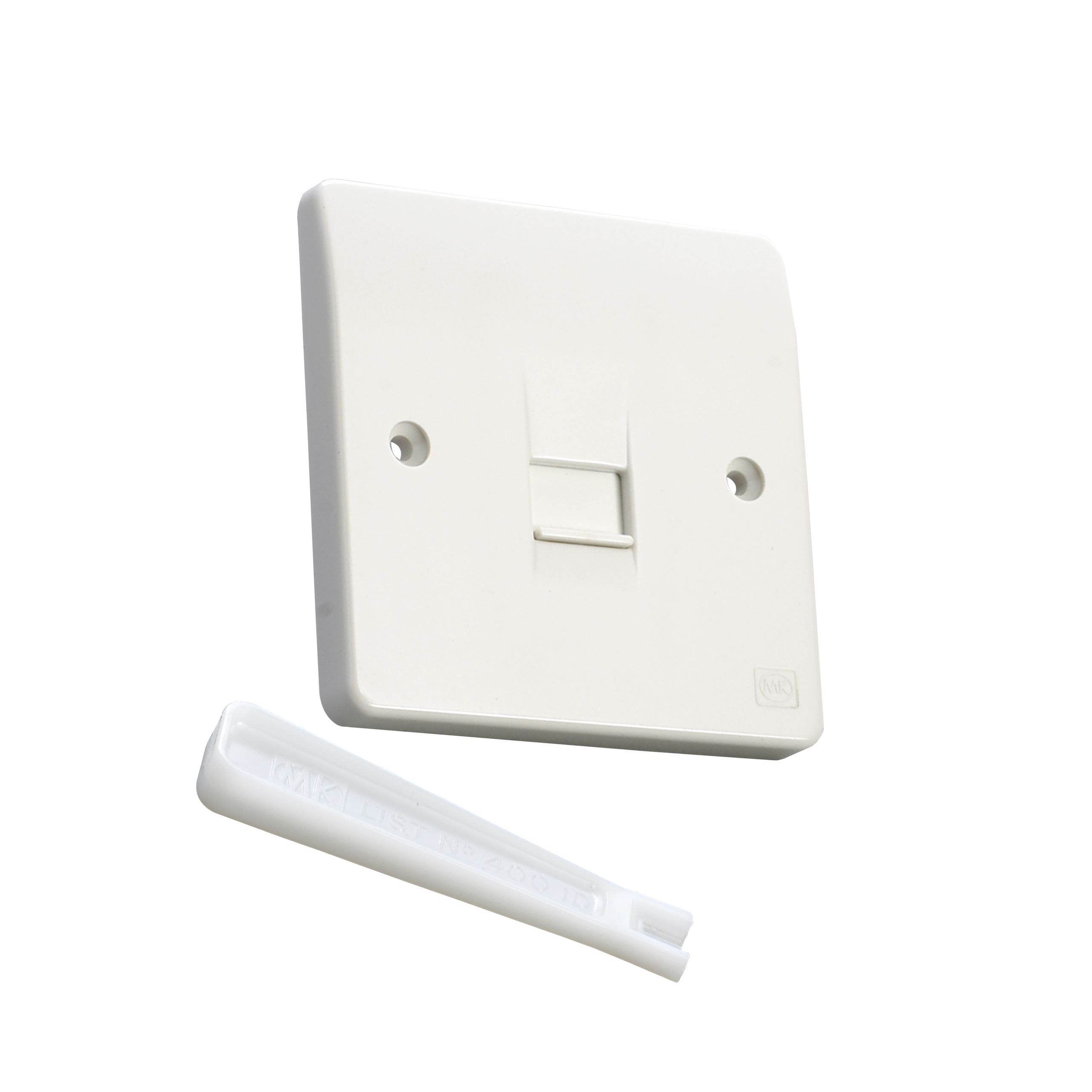 MK White 1 gang Master telephone socket