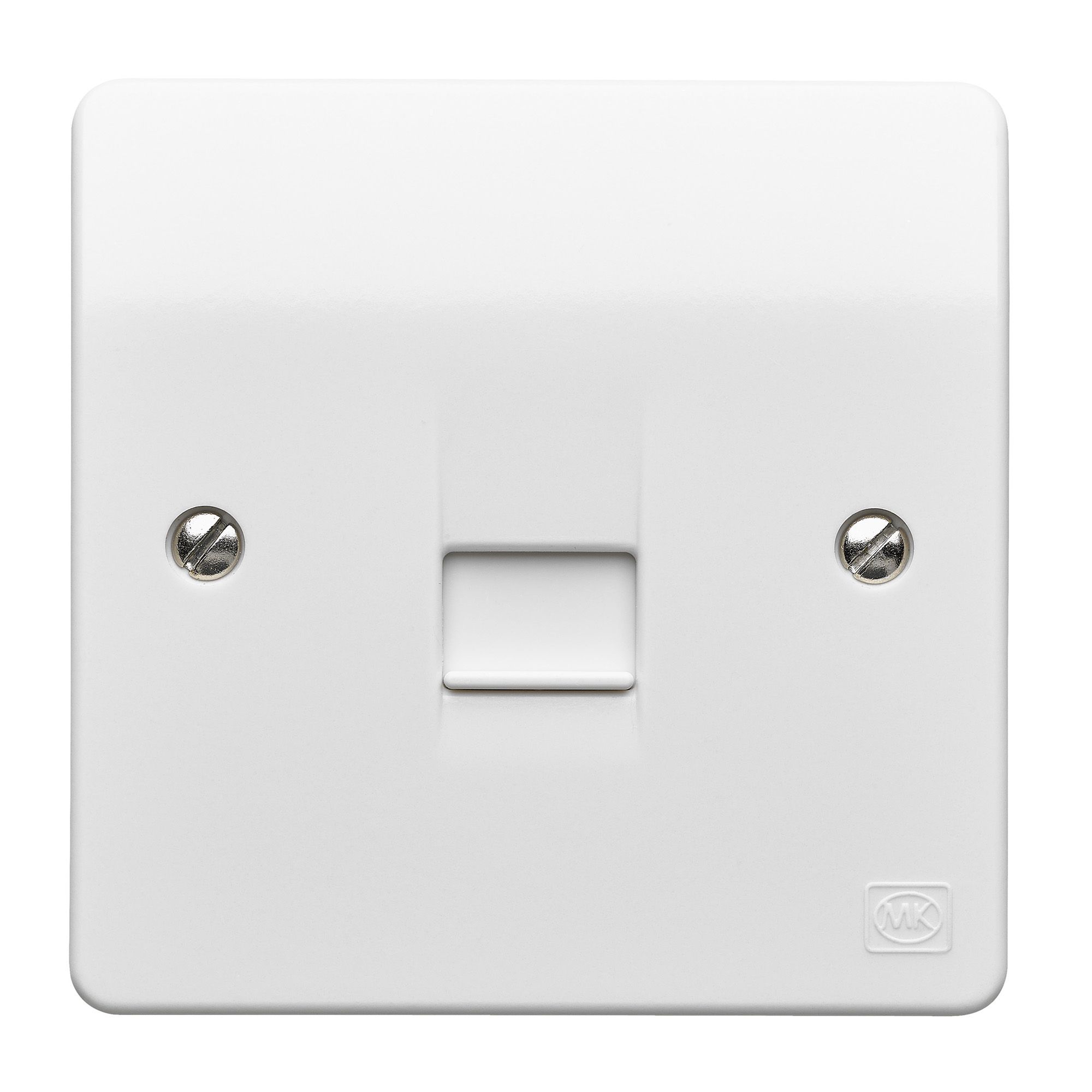 MK White 1 gang Telephone socket