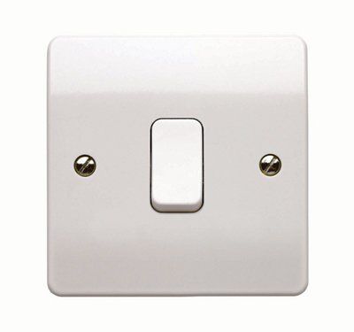 MK White 10A 1 way Switch