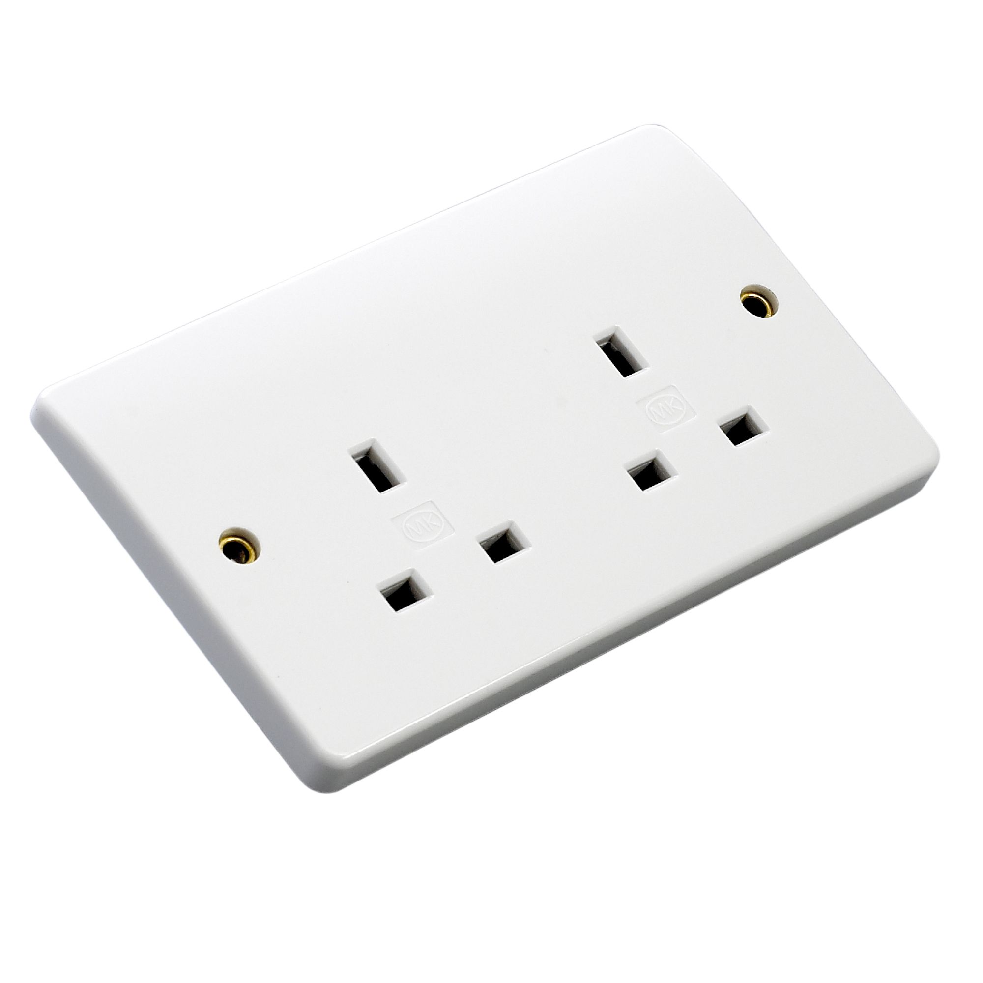 MK White 13A Unswitched socket