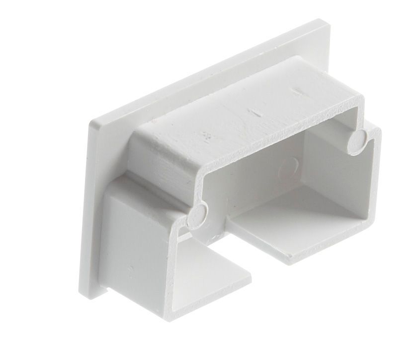 MK White ABS plastic 40mm x 25mm Trunking end cap