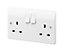 MK White Double 13A Rapid fix socket, Pack of 5