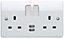 MK White Double USB socket, 2 x