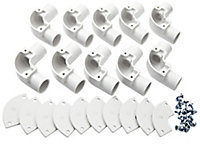 MK White Inspection elbow (Dia)20mm, Pack of 10