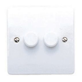 MK White profile Double 2 way Dimmer switch