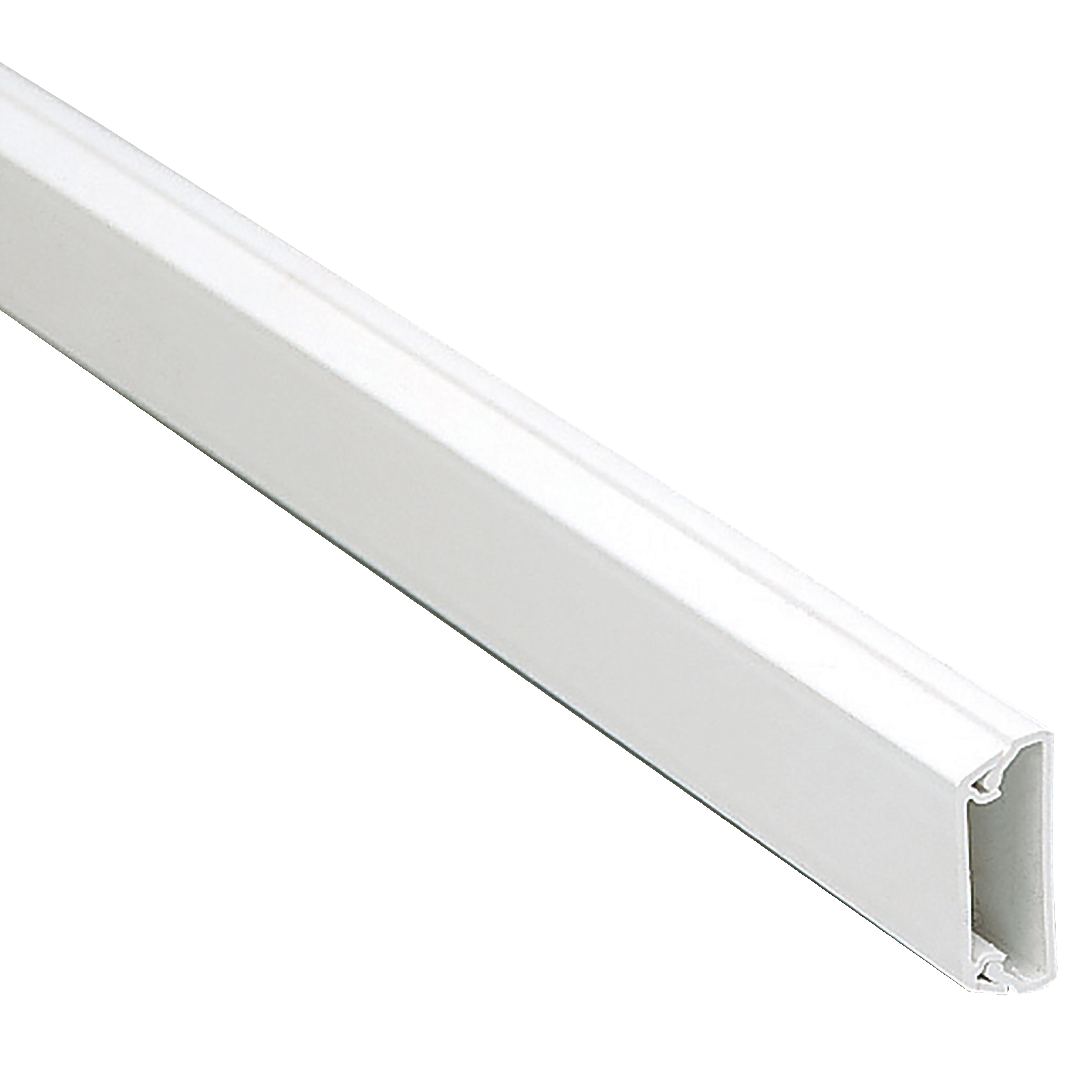 MK White Square Mini trunking (H) 16mm x (W) 16mm 2m