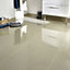 Modenia Beige High gloss Travertine effect Porcelain Floor Tile Sample