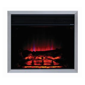 Modern 2kW Black Chrome effect Electric Fire