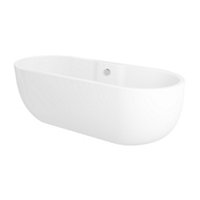 Modern Acrylic Oval White Freestanding 0 tap hole Bath (L)1655mm (W)750mm