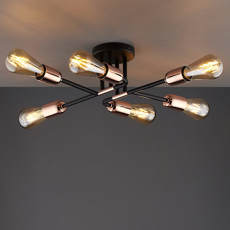 Modern Matt Copper effect 6 Lamp Ceiling light | DIY at B&Q