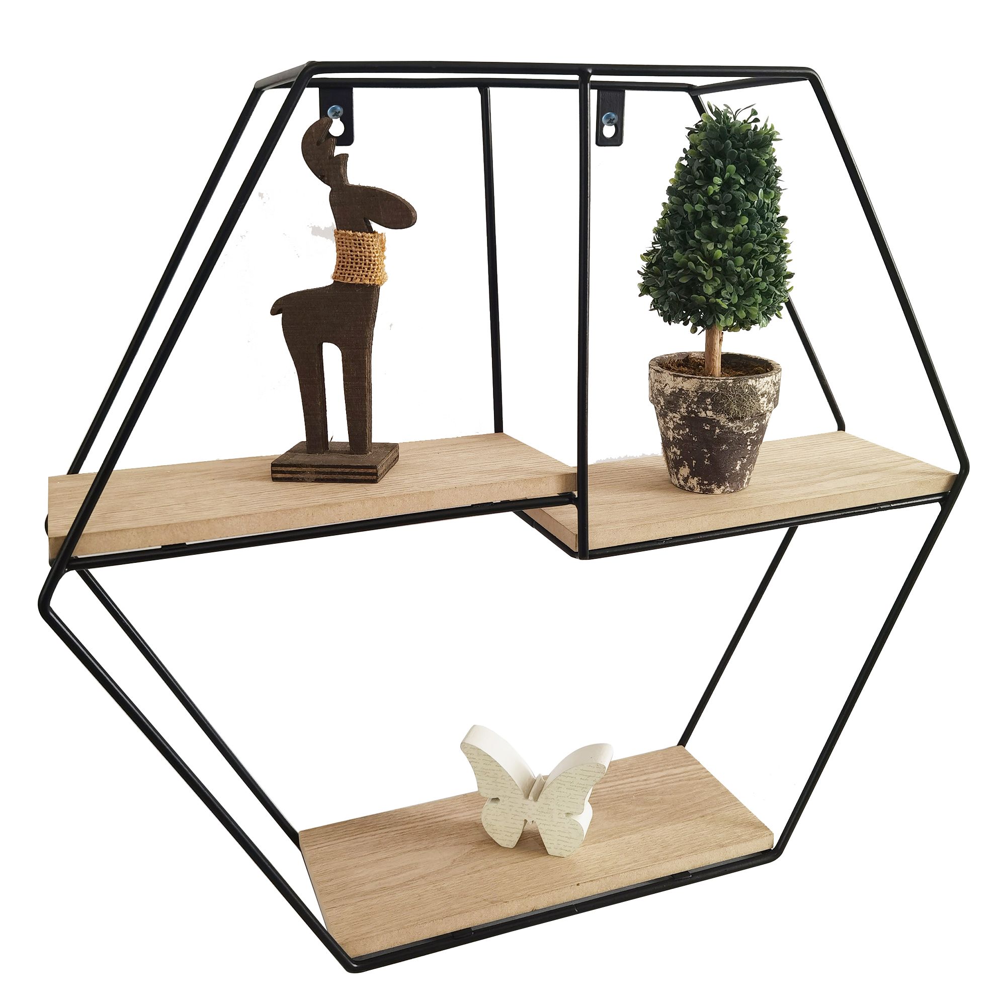 Modular Hexagonal Shelf (L)48cm x (D)11cm