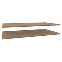 Modular Oak effect Internal Shelf kit (W)1000mm (D)566mm, Pack of 2