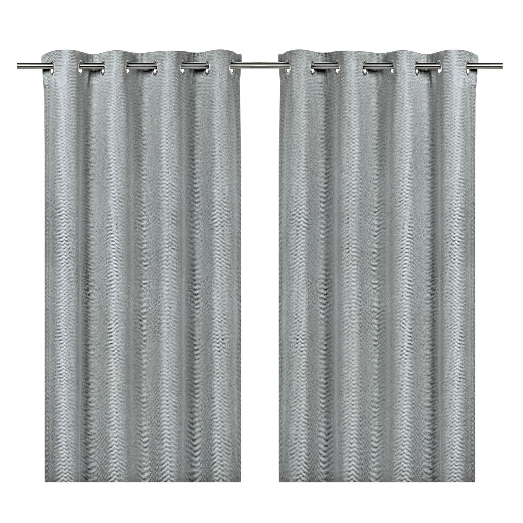 Moggo Light grey Chevron Lined Eyelet Curtain (W)167cm (L)183cm, Pair