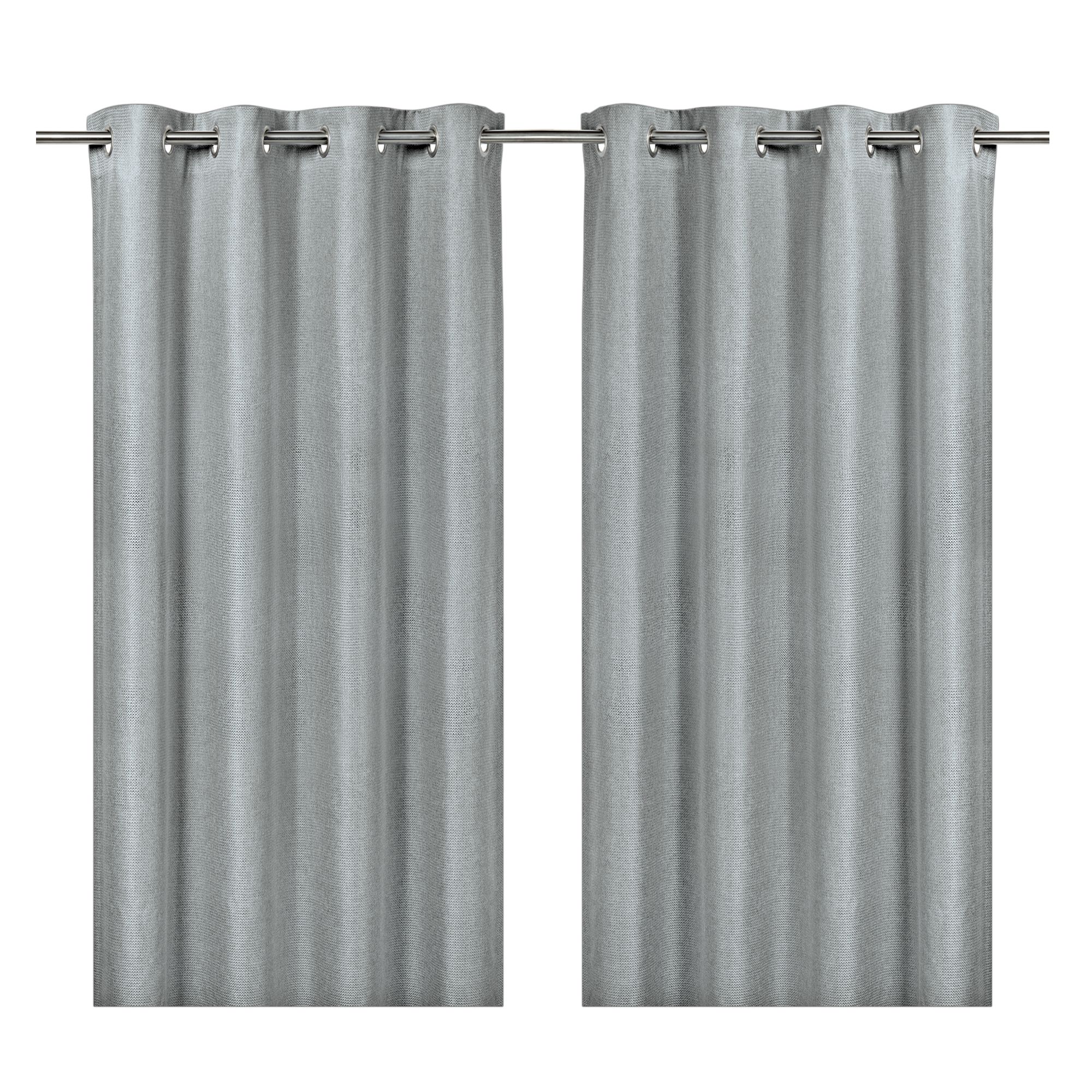 Moggo Light grey Chevron Lined Eyelet Curtain (W)167cm (L)183cm, Pair